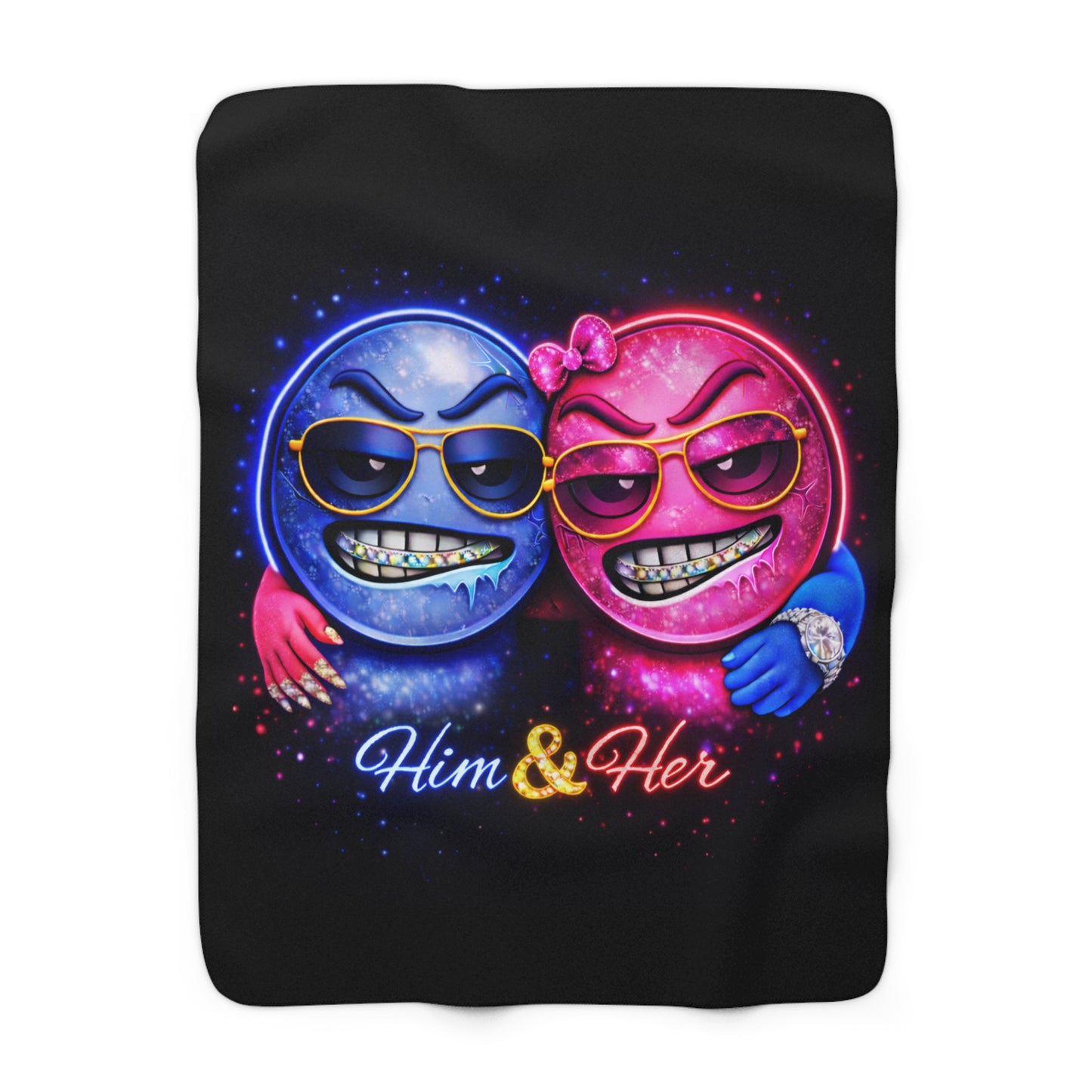 Him & Her "Us" Sherpa Blanket
