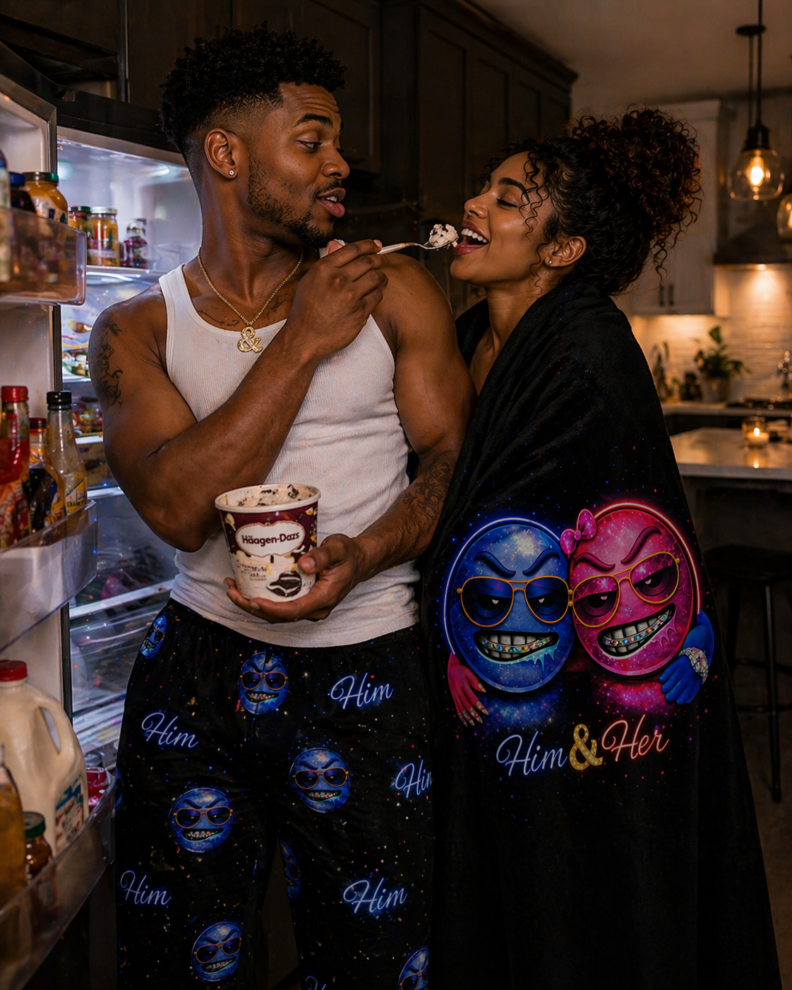 Him & Her "Us" Sherpa Blanket